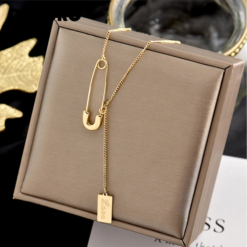 18k Gold Filled Safety Pin Pendant