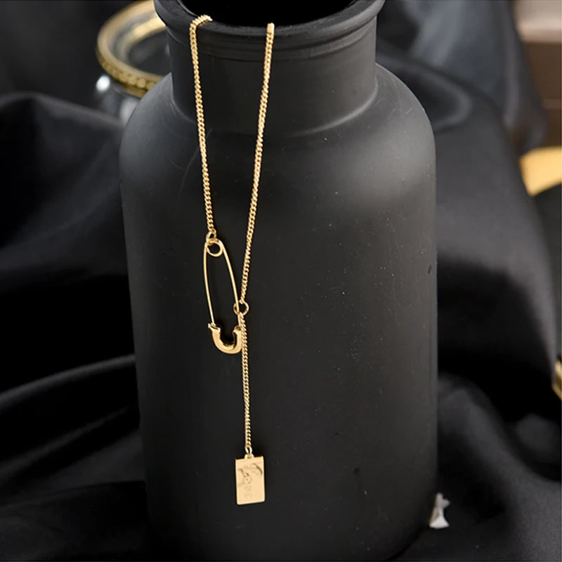 18k Gold Filled Safety Pin Pendant