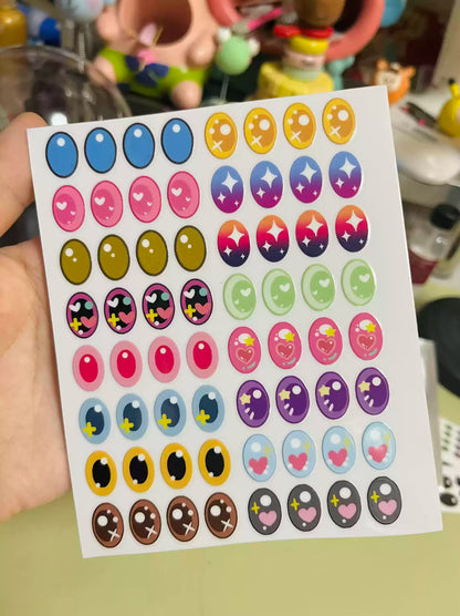 Macaroon Have A Seat  Labubu  Eye Sticker 17cm Labubu V1v2 Modified Doll Material Facial Makeup Sticker