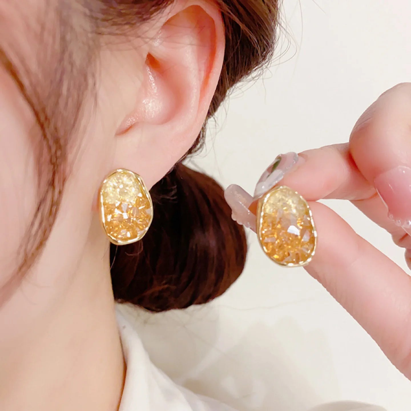 Glass Crystal Stud Earrings