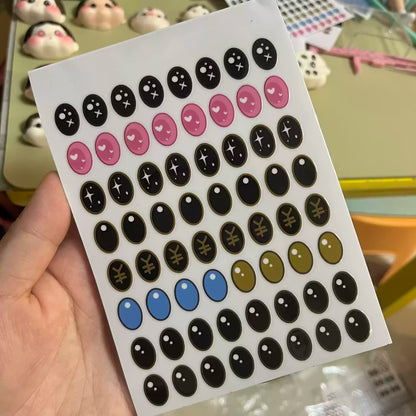 Macaroon Have A Seat  Labubu  Eye Sticker 17cm Labubu V1v2 Modified Doll Material Facial Makeup Sticker