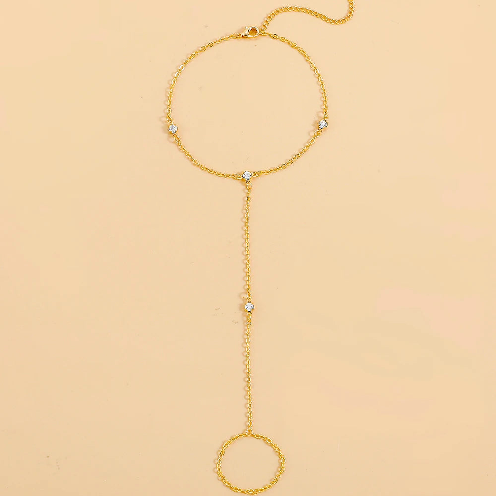 Crystal Anklet: Gold Plated Beach Jewelry