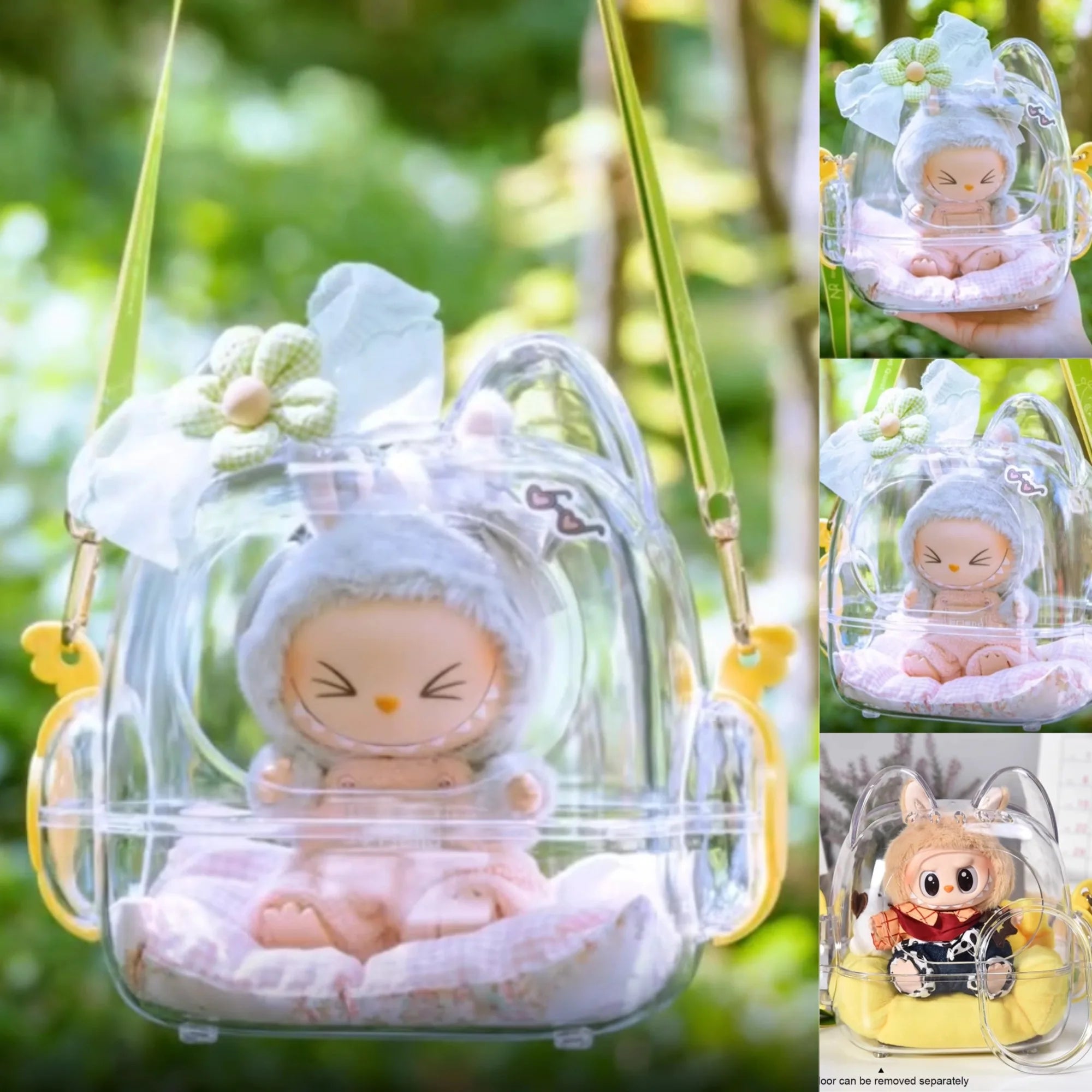 15/17cm Labubu Doll Swing Simple Outdoor Toy for Vinyl Dolls Playground Accessories