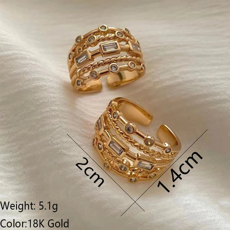 Stainless Steel Gold Plated Sun Rings: Trendy Women's Jewelry