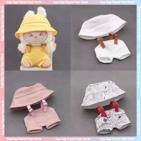 Labubu V1 V2 Generation Labubu Baby Clothes Printed Casual Hoodies Trendy Brand Cardigans, Fisherman Hats, Overalls Ornament 