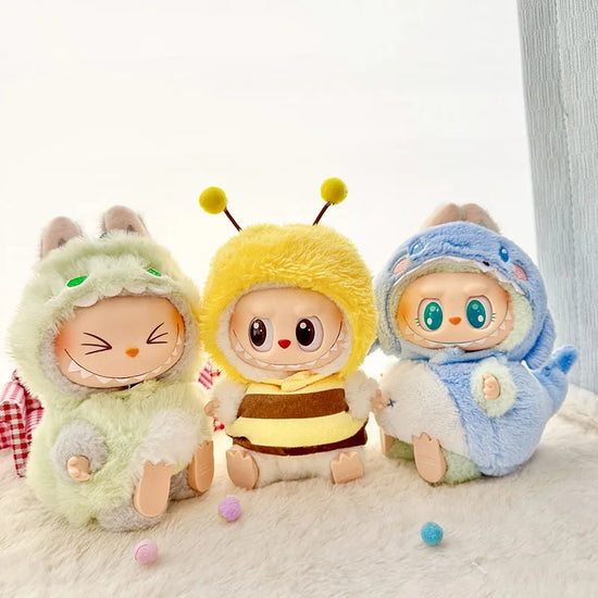 Cute Cartoon Green Dinosaur Outfit for Labubu Plush Clothes Fashion Shark Macaron Korea Style Clothes for Labbubu Accessories