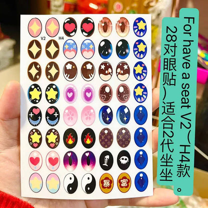Macaroon Have A Seat  Labubu  Eye Sticker 17cm Labubu V1v2 Modified Doll Material Facial Makeup Sticker