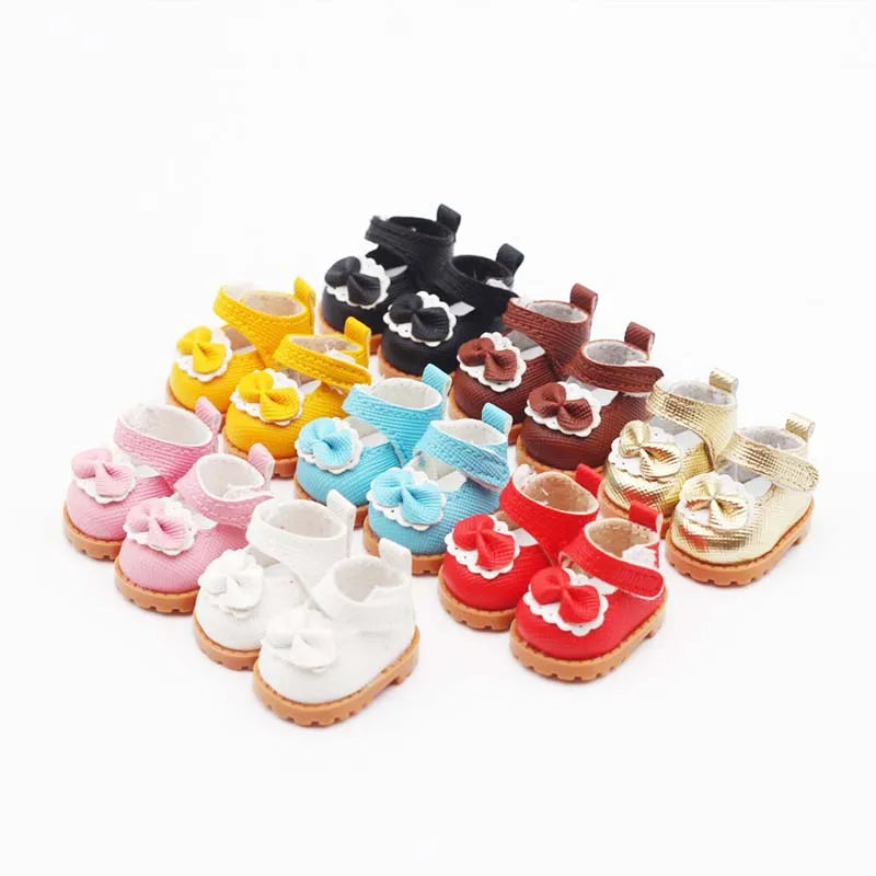 15-17cm For Labubu Dolls Leather Shoes Doll Shoes Accessories Bow Tie Decoration Labubu Doll Fashion Boots Accessories