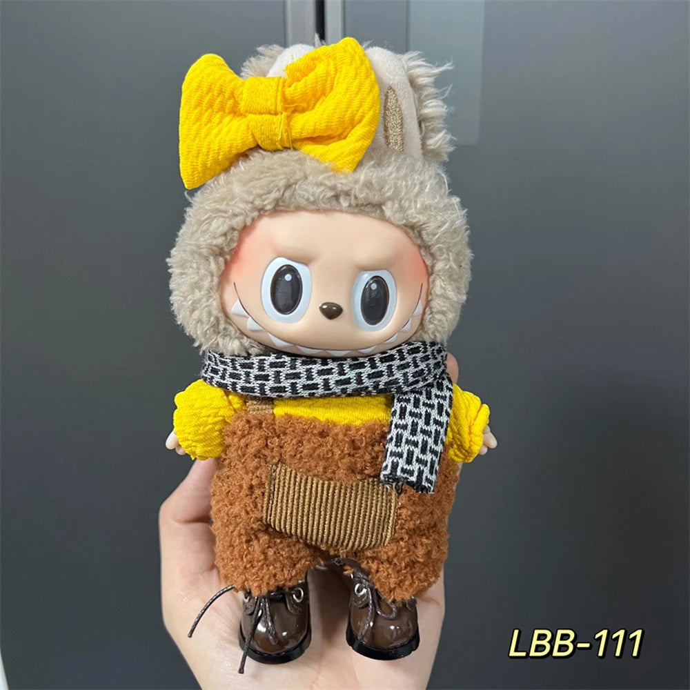 Labubu Plush Doll Clothing Accessories 17cm Labubu Different Styles Colors Styles Series Clothing Accessories Set Gifts