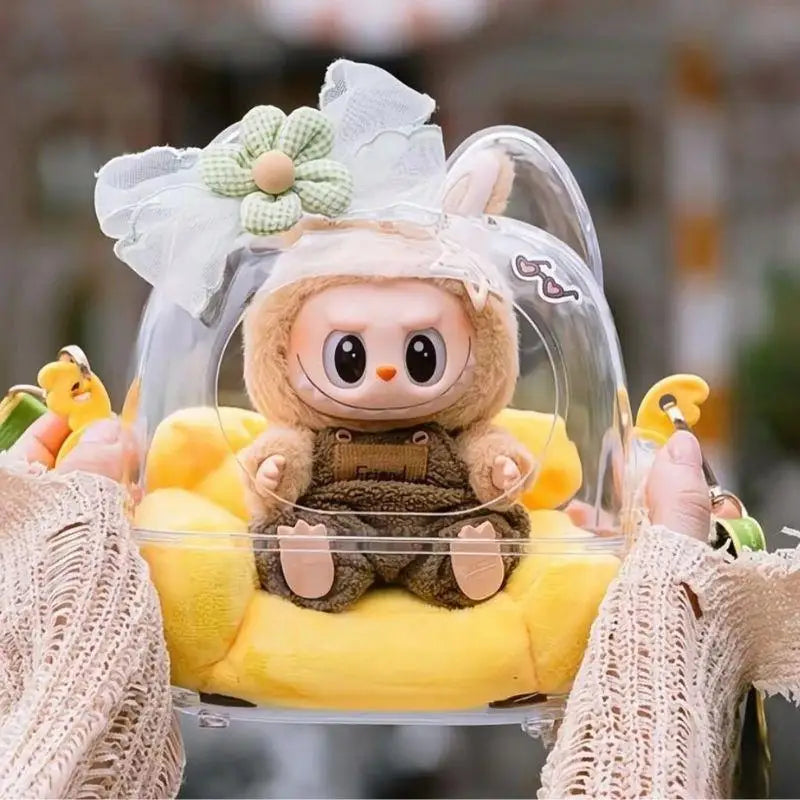 Doll Storage Case Travel Bag Plush Dolls Mini Pouch Transparent Women Bag Storage Organizer Waterproof Bag Cute Tote Bag