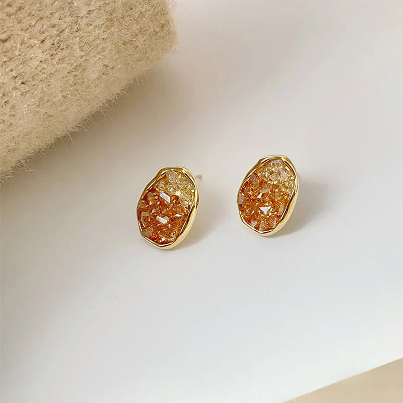 Glass Crystal Stud Earrings