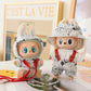For 3rd Gen 17cm Labubu Trend Clothes Pendant Sitting Party Graffiti Strap Pants Hat Labubu Retro Clothes