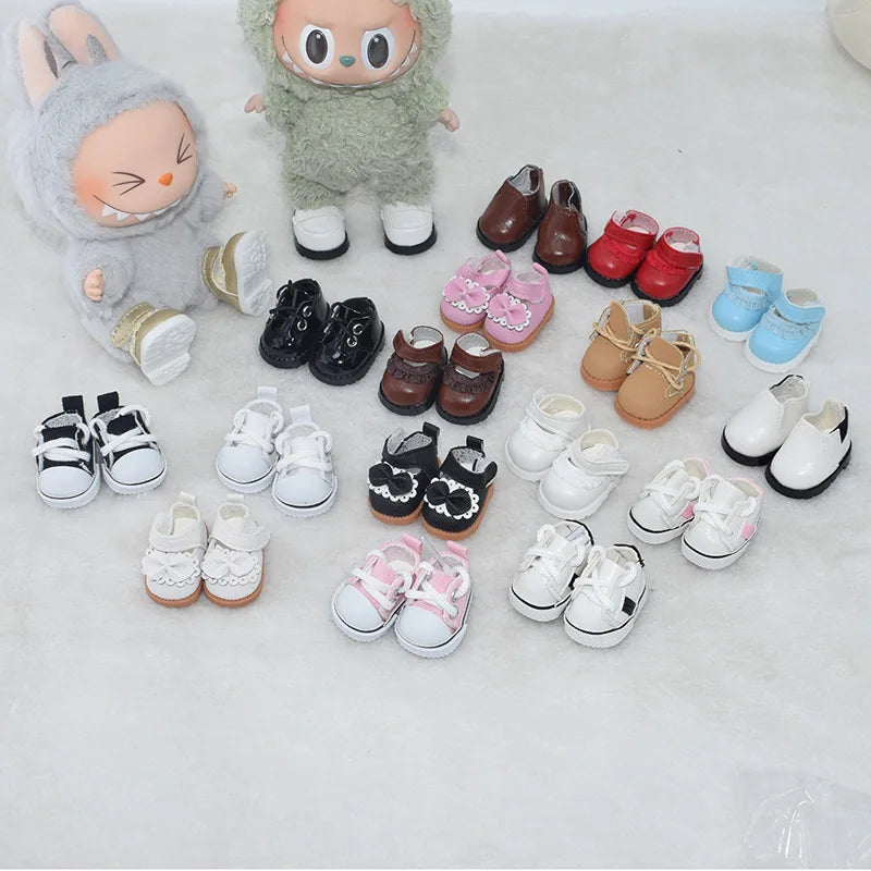 Cute LABUBU 17cm cotton doll shoes, toy leather shoes, casual sports shoes, doll accessories, LABUBU clothing