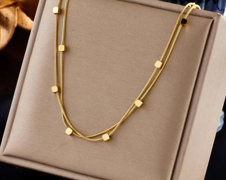 18k Gold Filled Cube Necklace