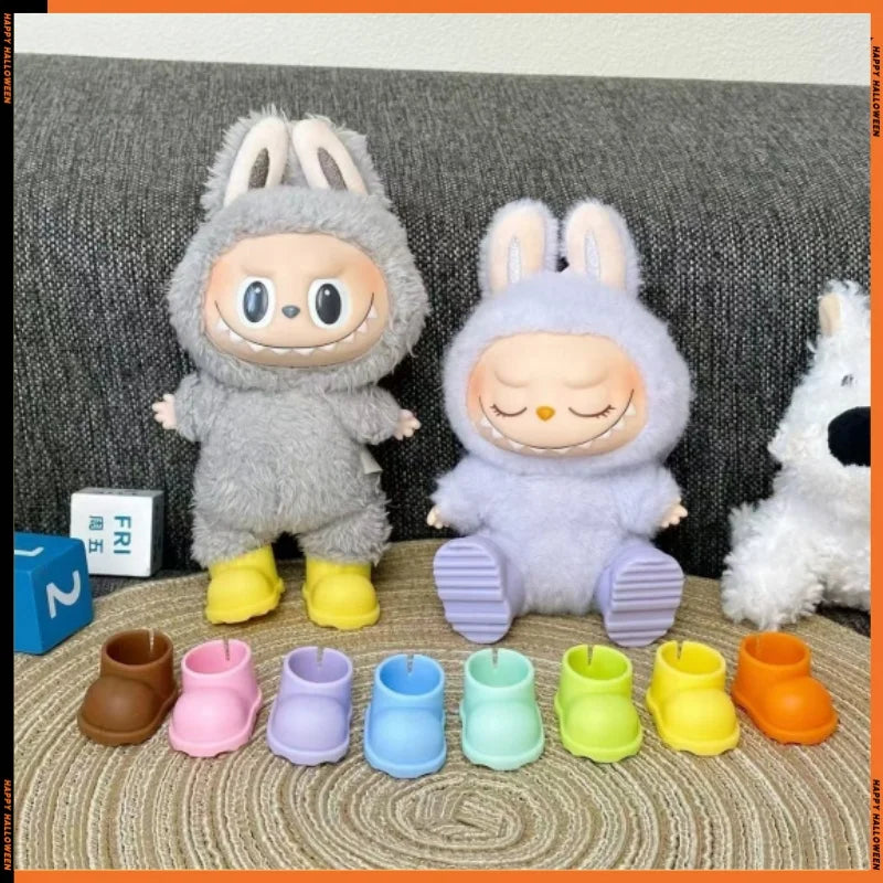 For 17cm Labubu V1 Shoes Suitable for 10/15 Cotton Dolls Outfit Boots Toys Casual Sports Rain Shoes Dolls Accessories Custom