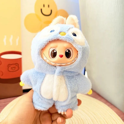 Cute Cartoon Green Dinosaur Outfit for Labubu Plush Clothes Fashion Shark Macaron Korea Style Clothes for Labbubu Accessories