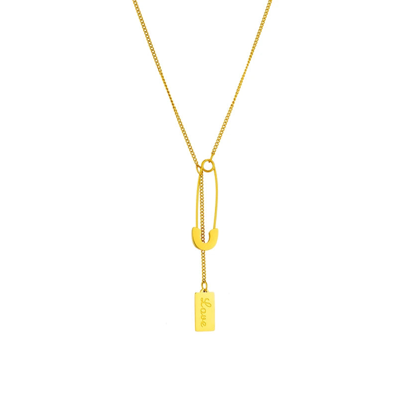 18k Gold Filled Safety Pin Pendant