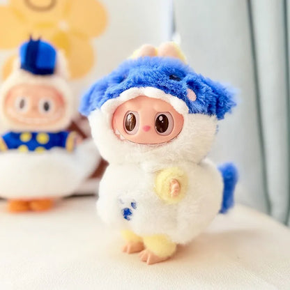 Cute Cartoon Green Dinosaur Outfit for Labubu Plush Clothes Fashion Shark Macaron Korea Style Clothes for Labbubu Accessories