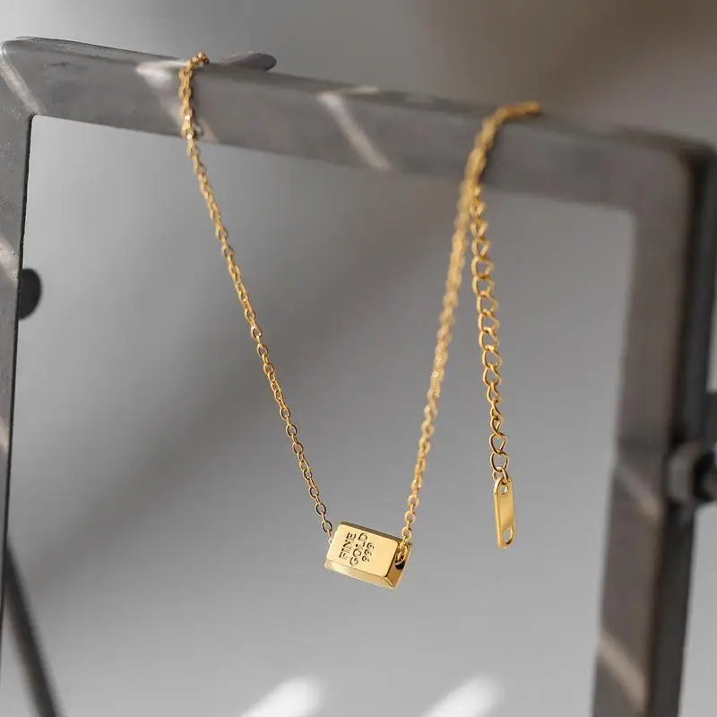 Gold Cube Bullion Bar Anklet