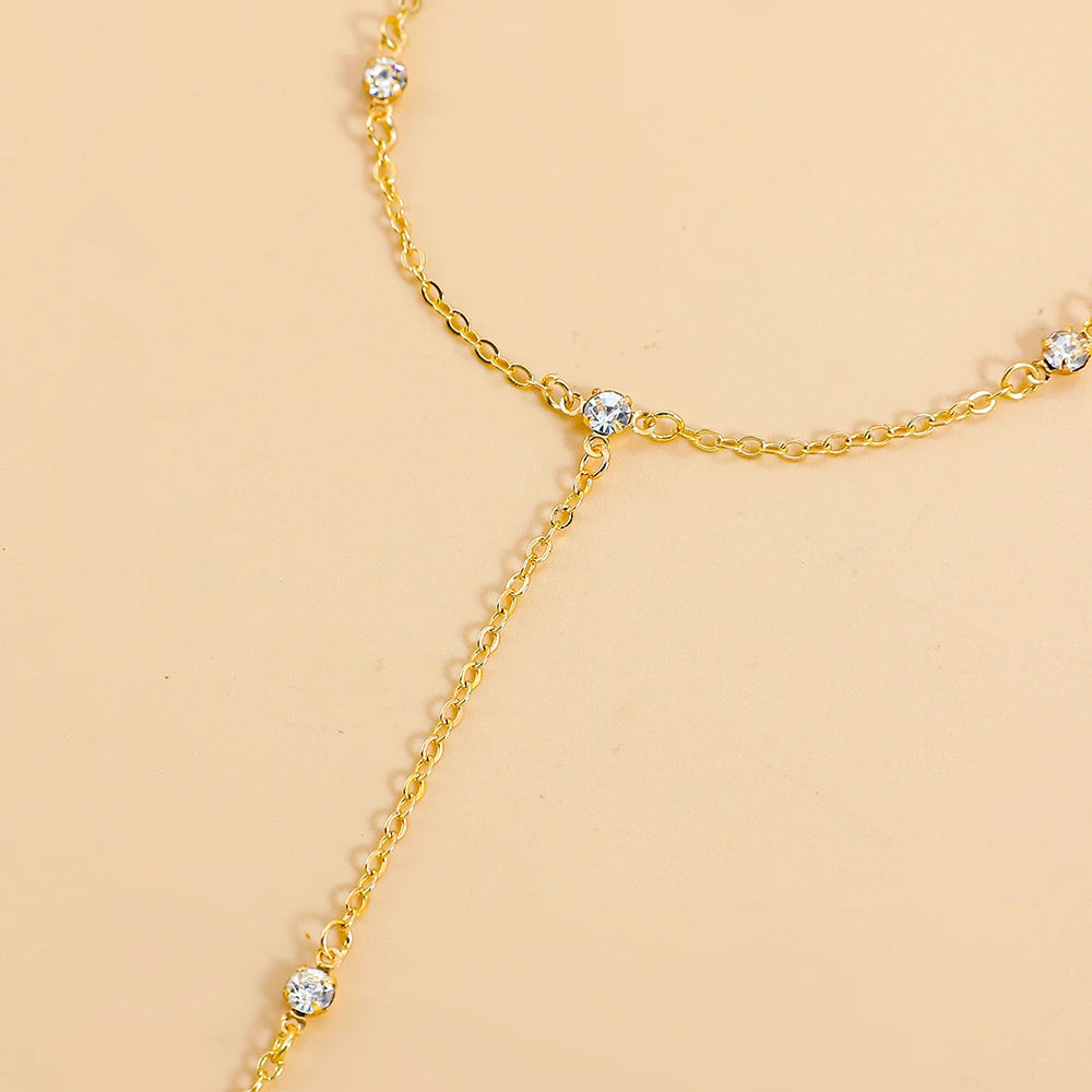 Crystal Anklet: Gold Plated Beach Jewelry