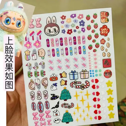 Macaroon Have A Seat  Labubu  Eye Sticker 17cm Labubu V1v2 Modified Doll Material Facial Makeup Sticker