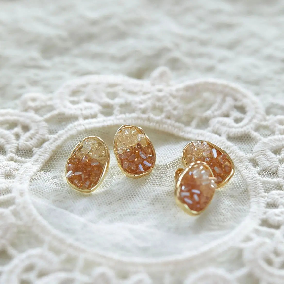 Glass Crystal Stud Earrings