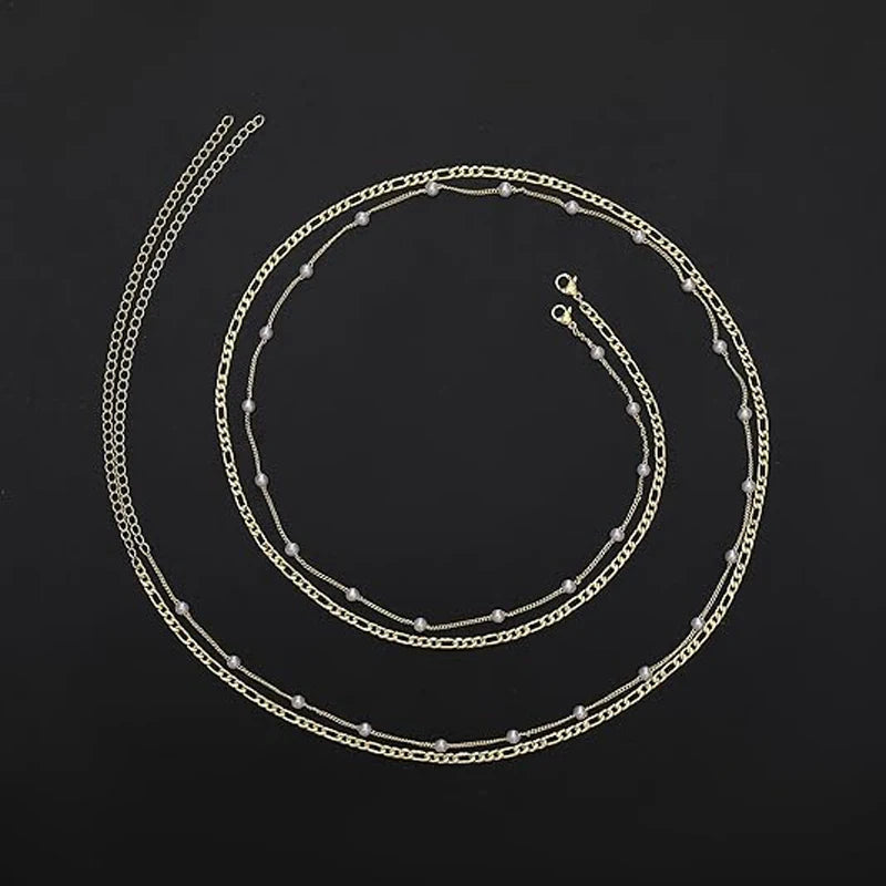 2pcs Gold/Silver Plated Waist Chains: Women's Jewelry