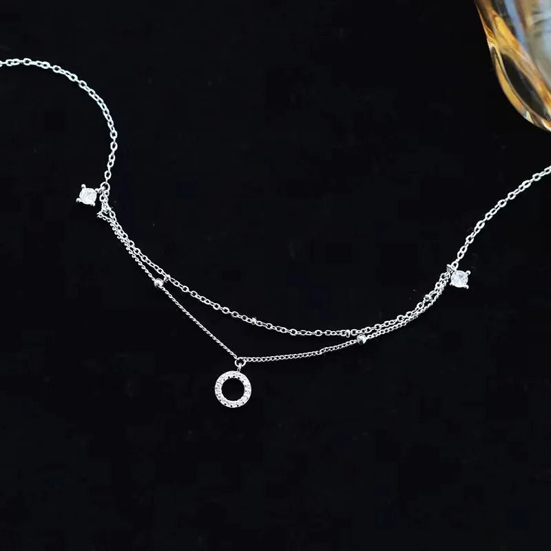 Sterling Silver Double Layer Anklet: Fashionable Gift