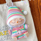 Labubu Silk Spotted Pajamas - Luxe Sleepwear Outfit for 17cm Labubu Doll with Soft Polka Dot Design