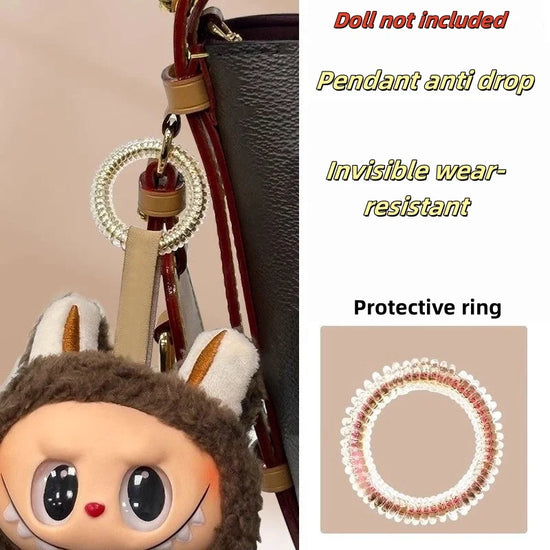 Labubu Anti Drop Keychain Silicone Rope Buckle Protection Ring for Wallet Transparent Winding Fixed Anti-Loss Accessories