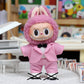 15/17cm Labubu Big Into Energy Doll Casual Plaid Coat Jeans Suit Set Ropa Labubu Accessories