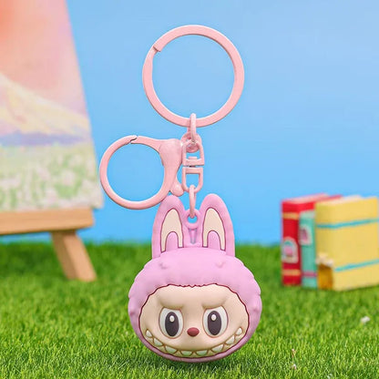 Labubu Keychain Students Schoolbag Pendant Backbag Ornament Hanging Decoration Car Key Chain Gifts Doll Decoration Accessories