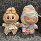 Labubu Silk Spotted Pajamas - Luxe Sleepwear Outfit for 17cm Labubu Doll with Soft Polka Dot Design