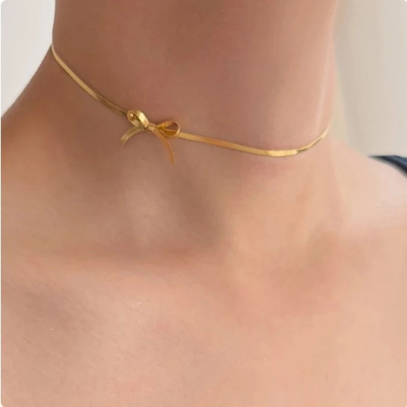 18k Gold Plated Bow Choker