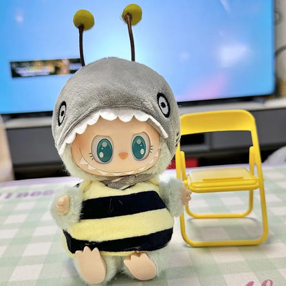 Cute Cartoon Green Dinosaur Outfit for Labubu Plush Clothes Fashion Shark Macaron Korea Style Clothes for Labbubu Accessories