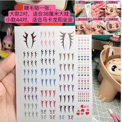 Macaroon Have A Seat  Labubu  Eye Sticker 17cm Labubu V1v2 Modified Doll Material Facial Makeup Sticker