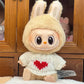 For 17CM Labubu baby clothes cute top sweater outfit doll strawberry sweater autumn winter for labubu cloth