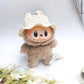 For Sitting Party Labubu Hat Open Top Straw Hat Woven Hat Labubu outfit Accessories