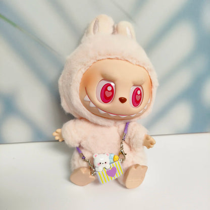 Doll Cartoon-style camera phone Bag for labubu crybaby 10cm 15cm cotton exo plush doll accessories