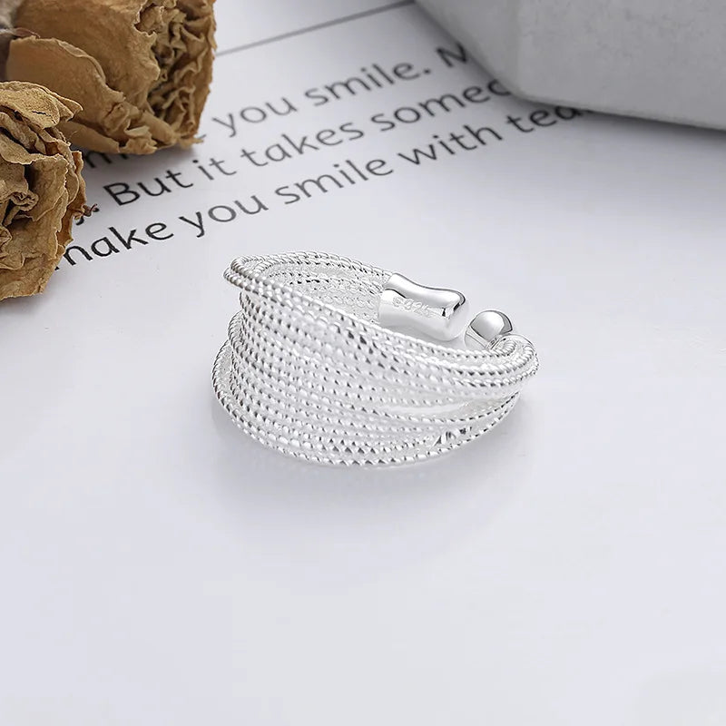 Sterling Silver Lines Ring: Fashionable Gift