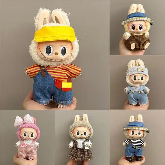 17cm Lbb Plush Doll Clothes Set Hairband T-shirt Pants Bag for 15cm Cotton Doll Dress Up Accessories DIY Toys Birthday gift