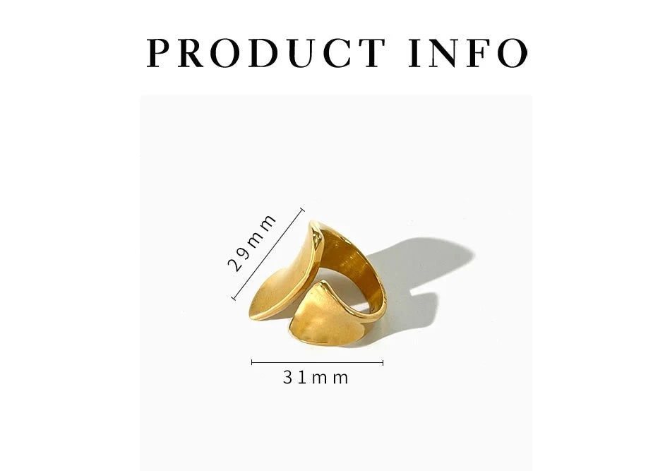 14k Gold Plated Geometric Wide Ring