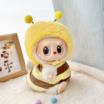 Cute Cartoon Green Dinosaur Outfit for Labubu Plush Clothes Fashion Shark Macaron Korea Style Clothes for Labbubu Accessories
