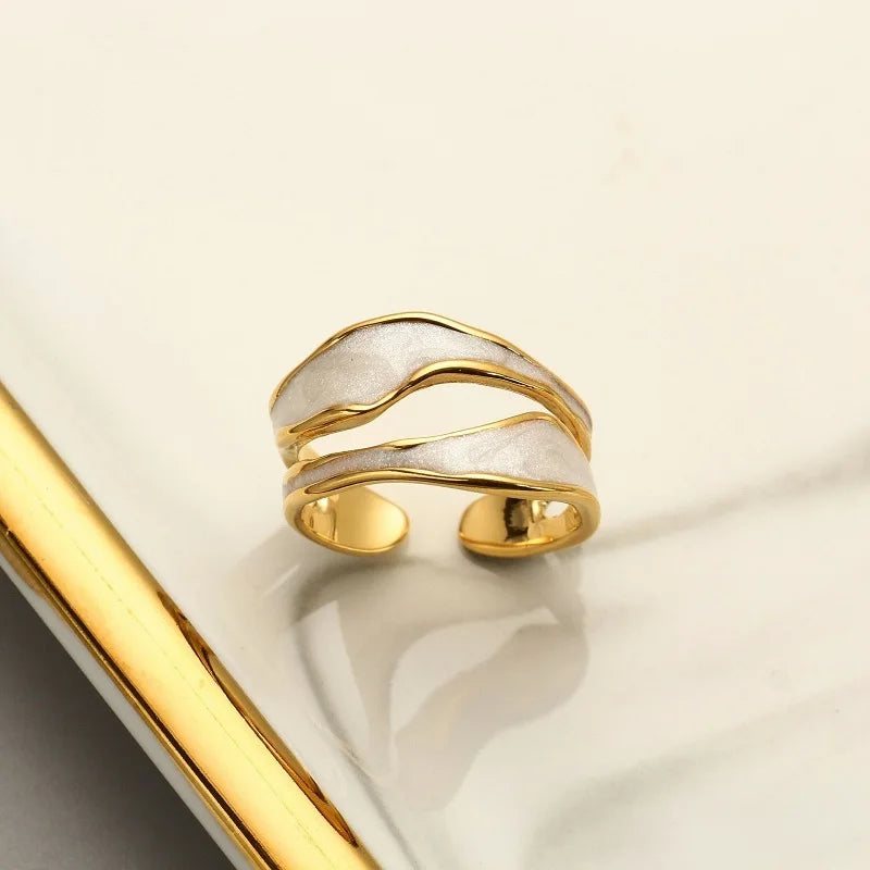 14k Retro Gold Filled Double Drip Rings