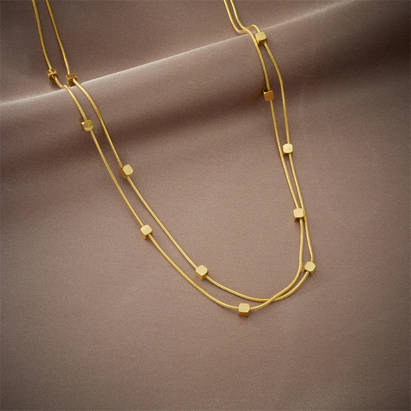 18k Gold Filled Cube Necklace